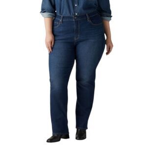 Levi's 724 Dark Wash High Rise Straight Leg Stretch Jeans Size 24W